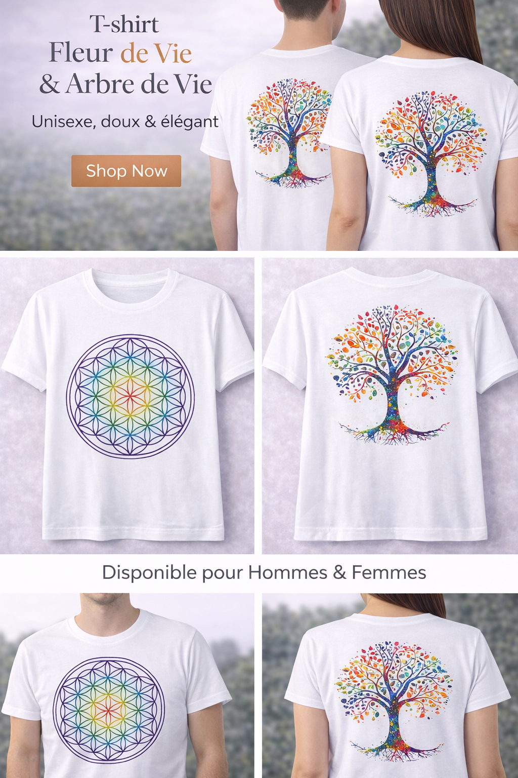 T-shirt géométrie sacré 100% coton