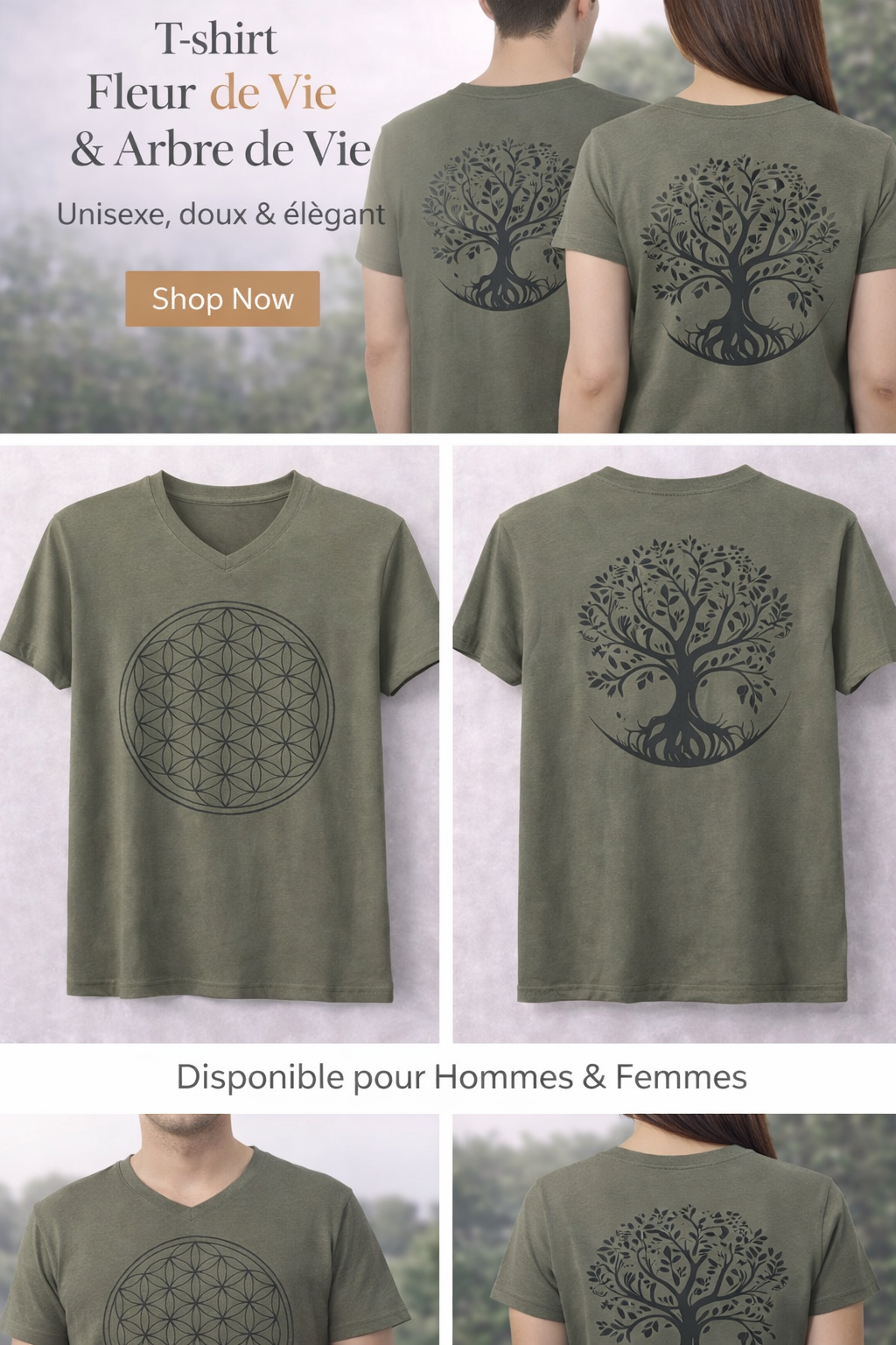 T-shirt géométrie sacré 100% coton