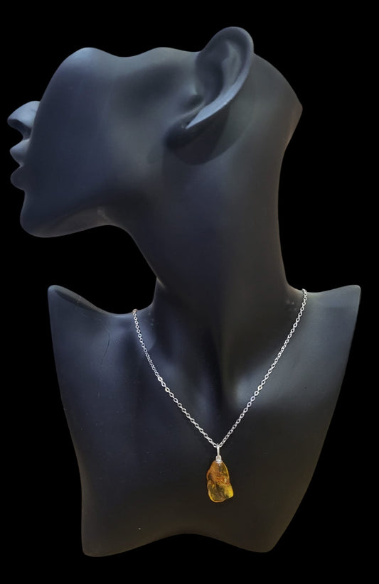 Collier pierre "protection" Ambre