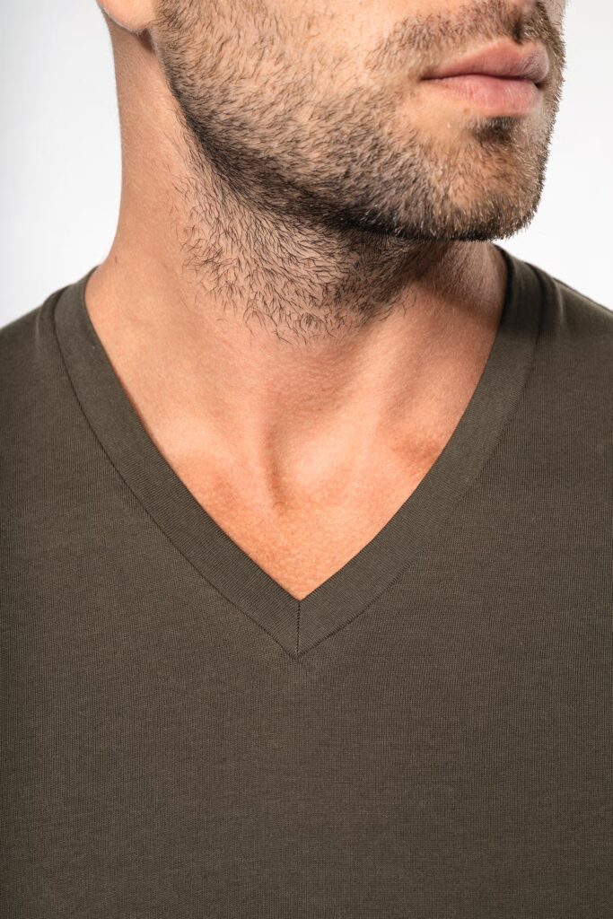 T-shirt col V manches longues homme