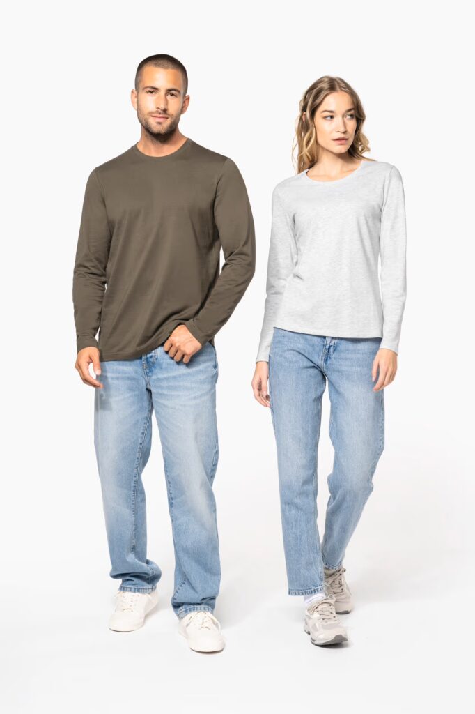 T-shirt col rond manches longues femme