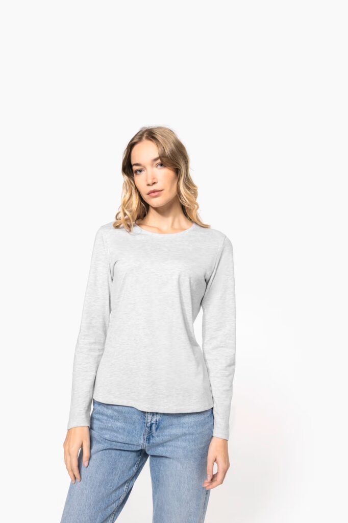 T-shirt col rond manches longues femme