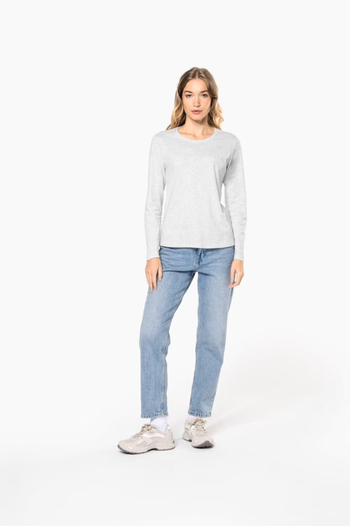 T-shirt col rond manches longues femme