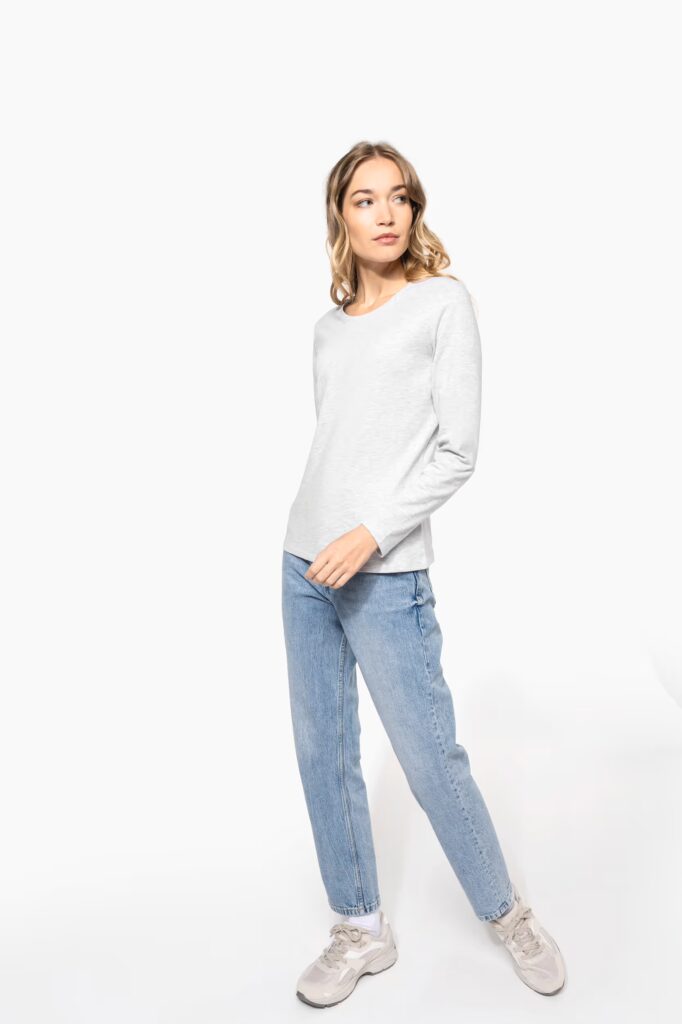 T-shirt col rond manches longues femme