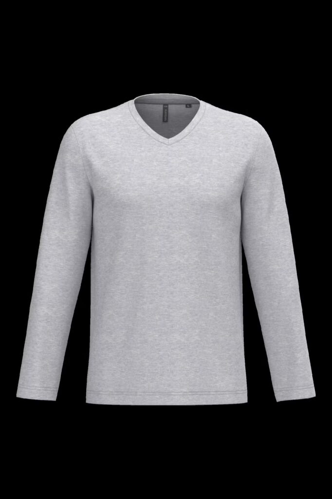 T-shirt col V manches longues homme