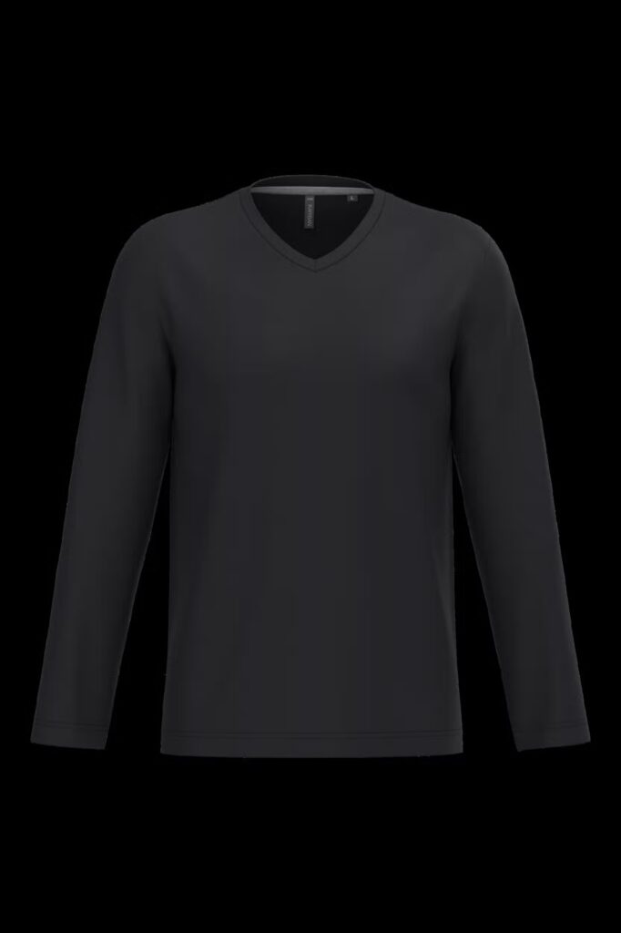 T-shirt col V manches longues homme