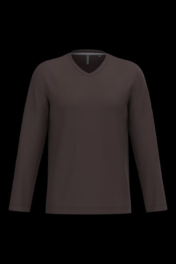 T-shirt col V manches longues homme