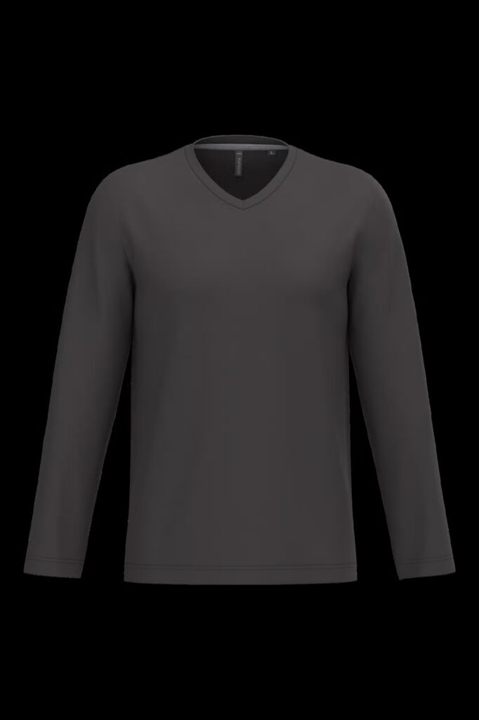 T-shirt col V manches longues homme