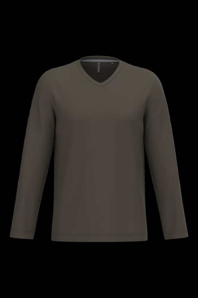 T-shirt col V manches longues homme