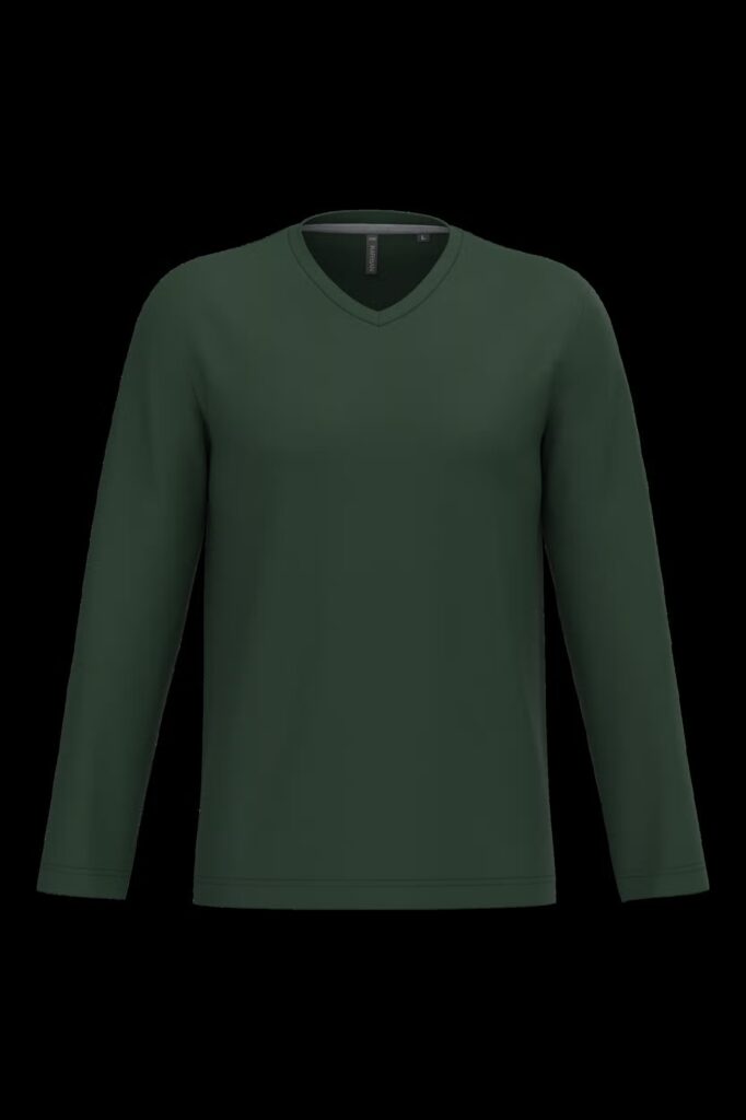 T-shirt col V manches longues homme