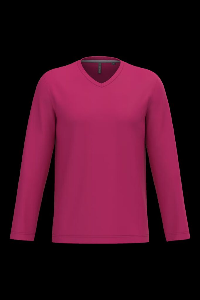 T-shirt col V manches longues homme