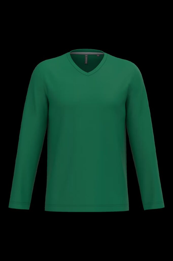 T-shirt col V manches longues homme