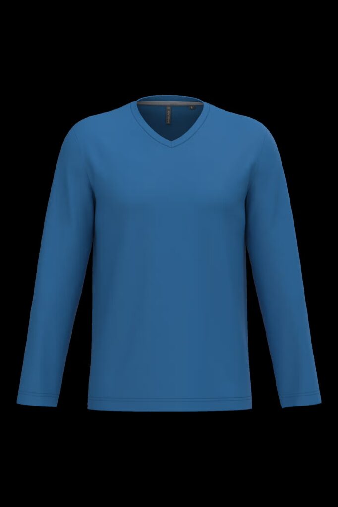 T-shirt col V manches longues homme