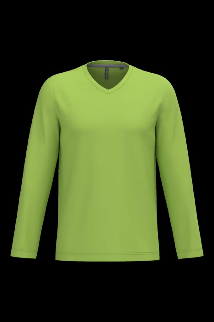 T-shirt col V manches longues homme