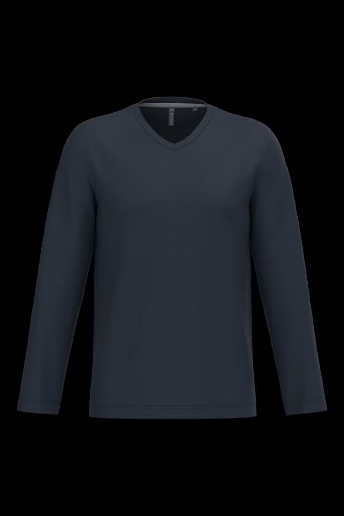 T-shirt col V manches longues homme