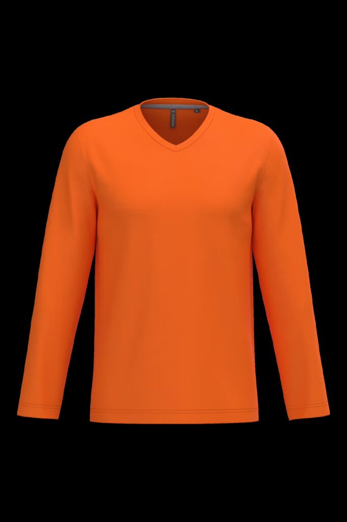 T-shirt col V manches longues homme