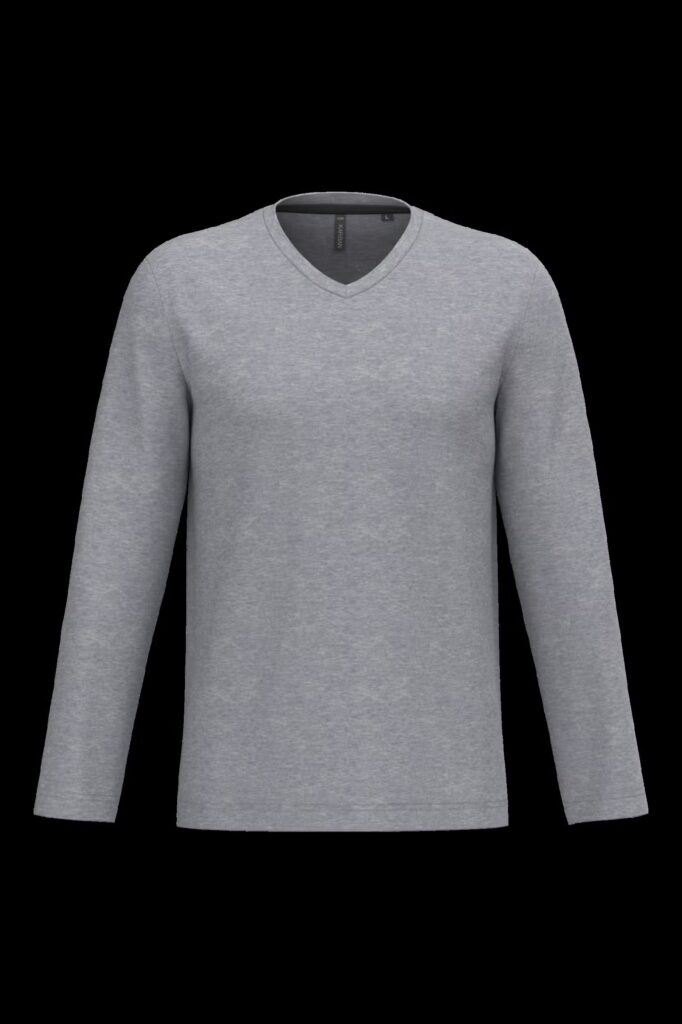 T-shirt col V manches longues homme