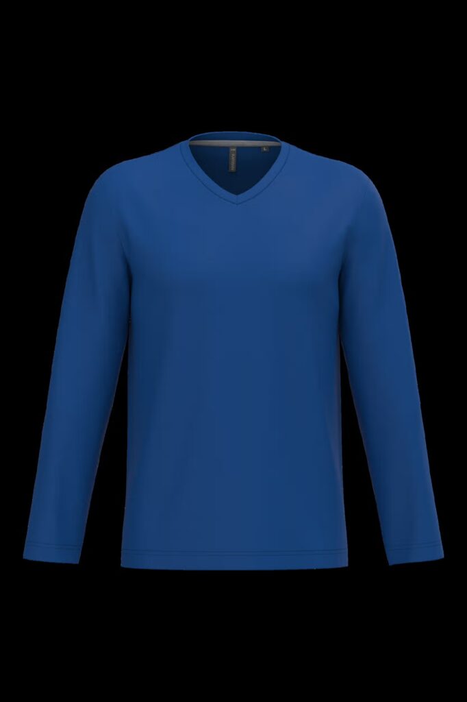 T-shirt col V manches longues homme