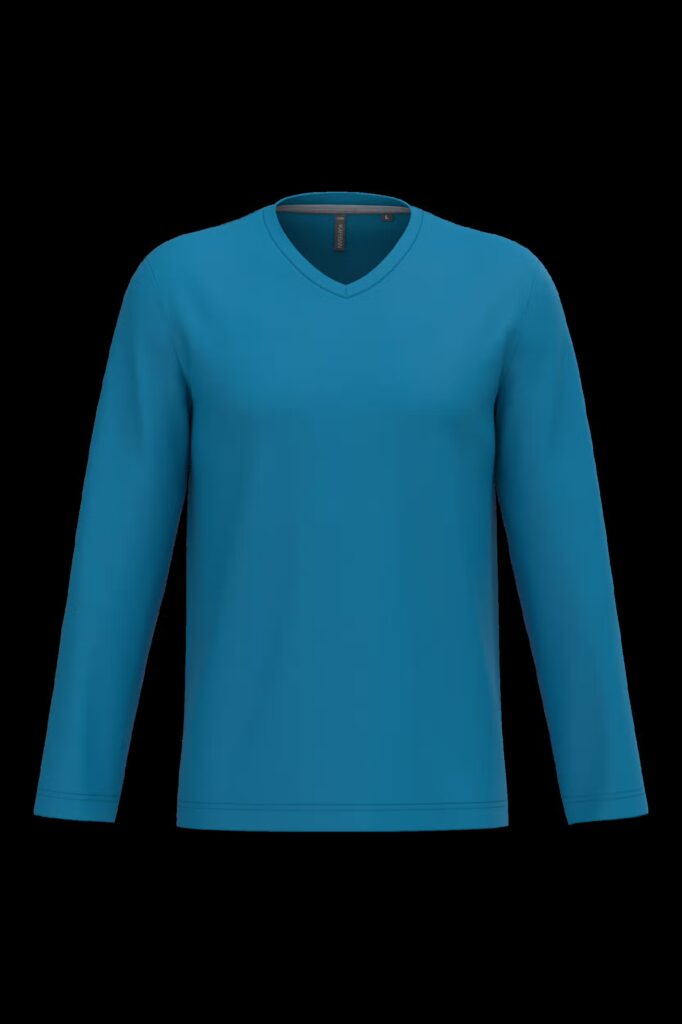 T-shirt col V manches longues homme