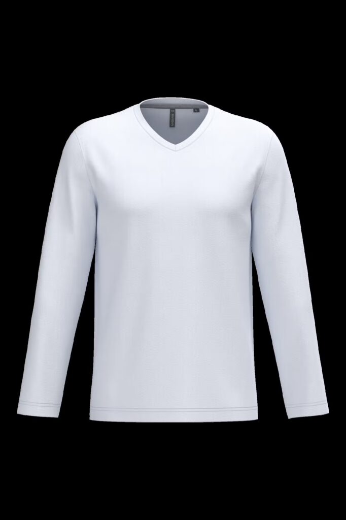 T-shirt col V manches longues homme