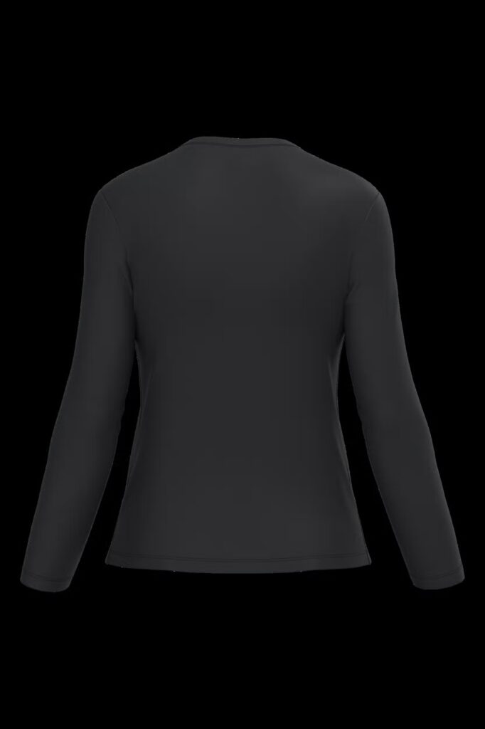 T-shirt col V manches longues femme