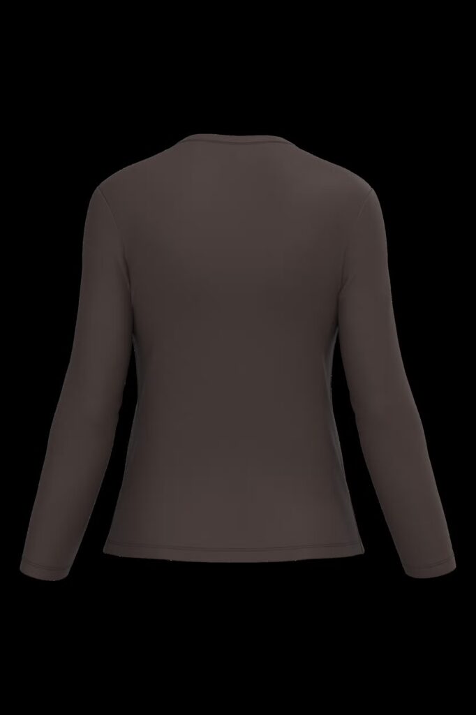 T-shirt col V manches longues femme