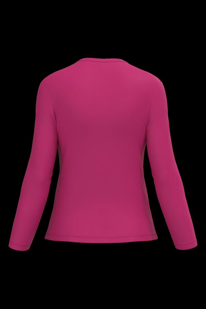T-shirt col V manches longues femme