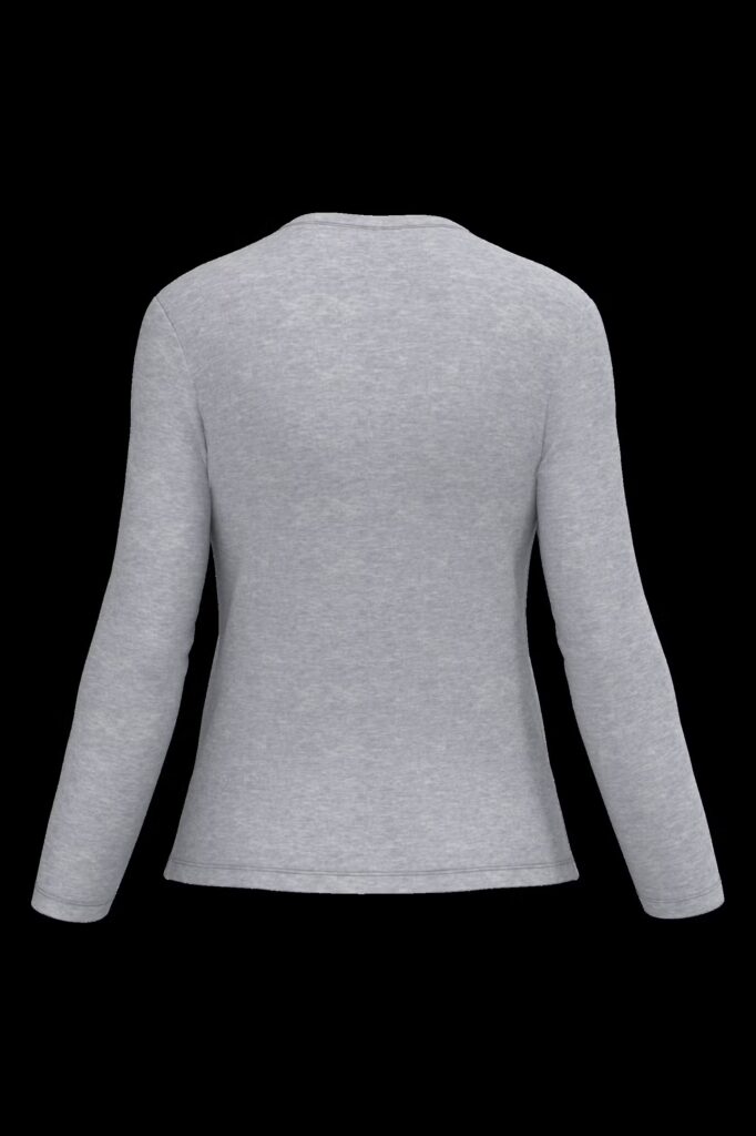 T-shirt col V manches longues femme