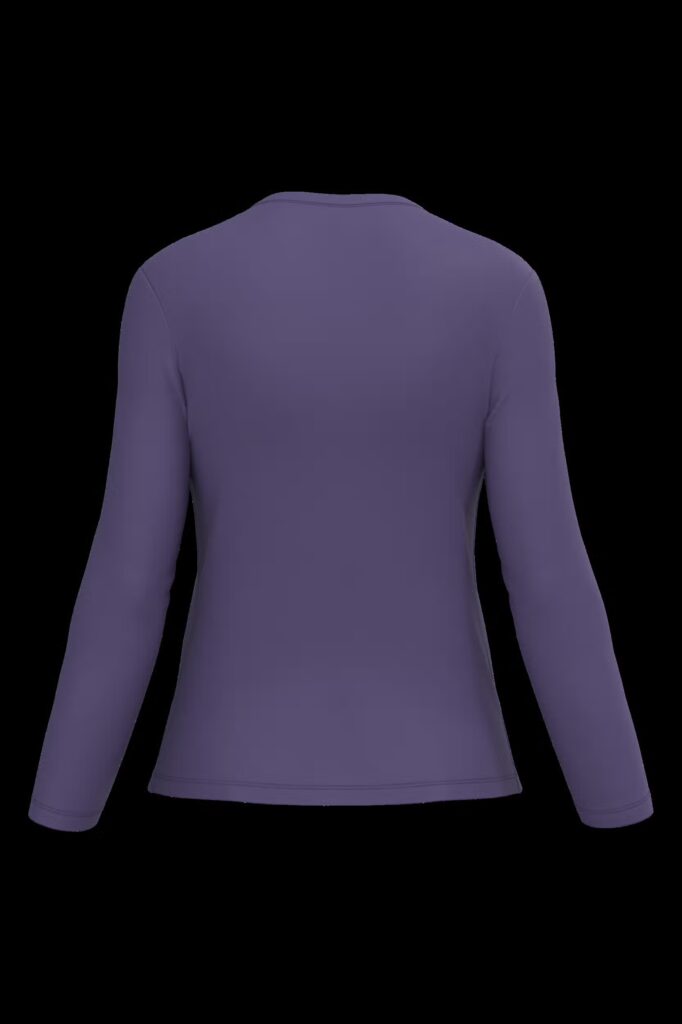 T-shirt col V manches longues femme