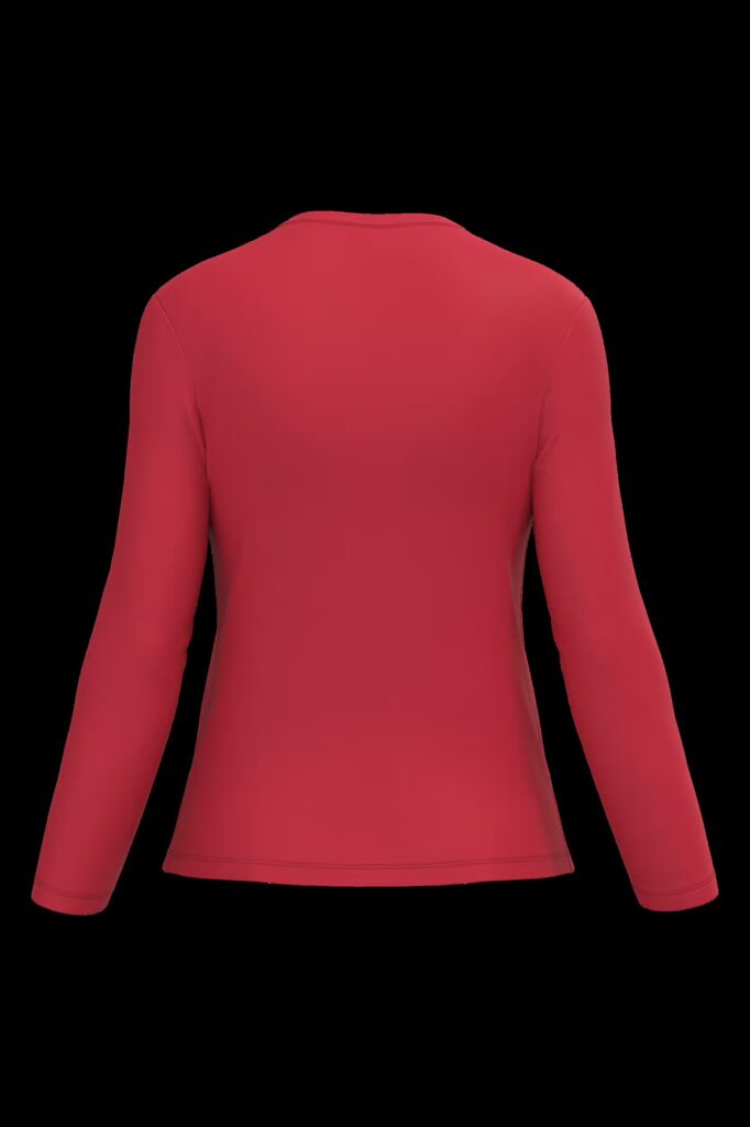 T-shirt col V manches longues femme