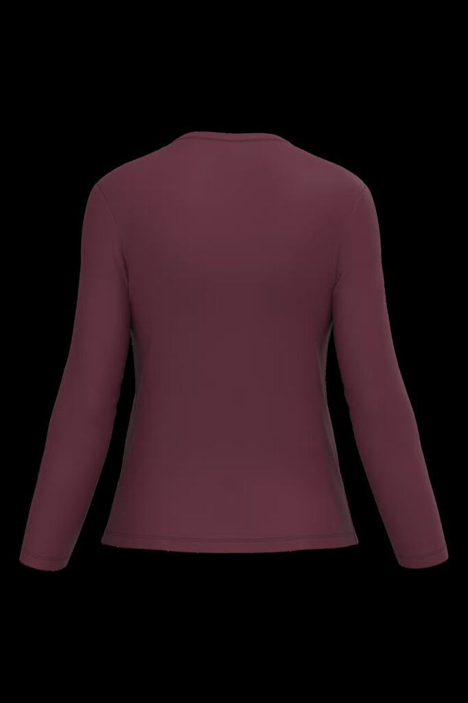 T-shirt col V manches longues femme
