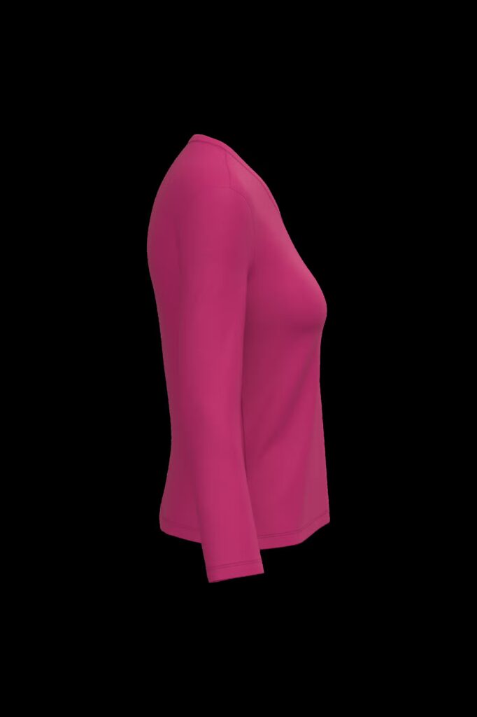 T-shirt col V manches longues femme