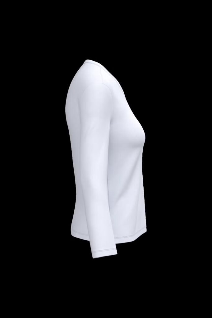 T-shirt col V manches longues femme