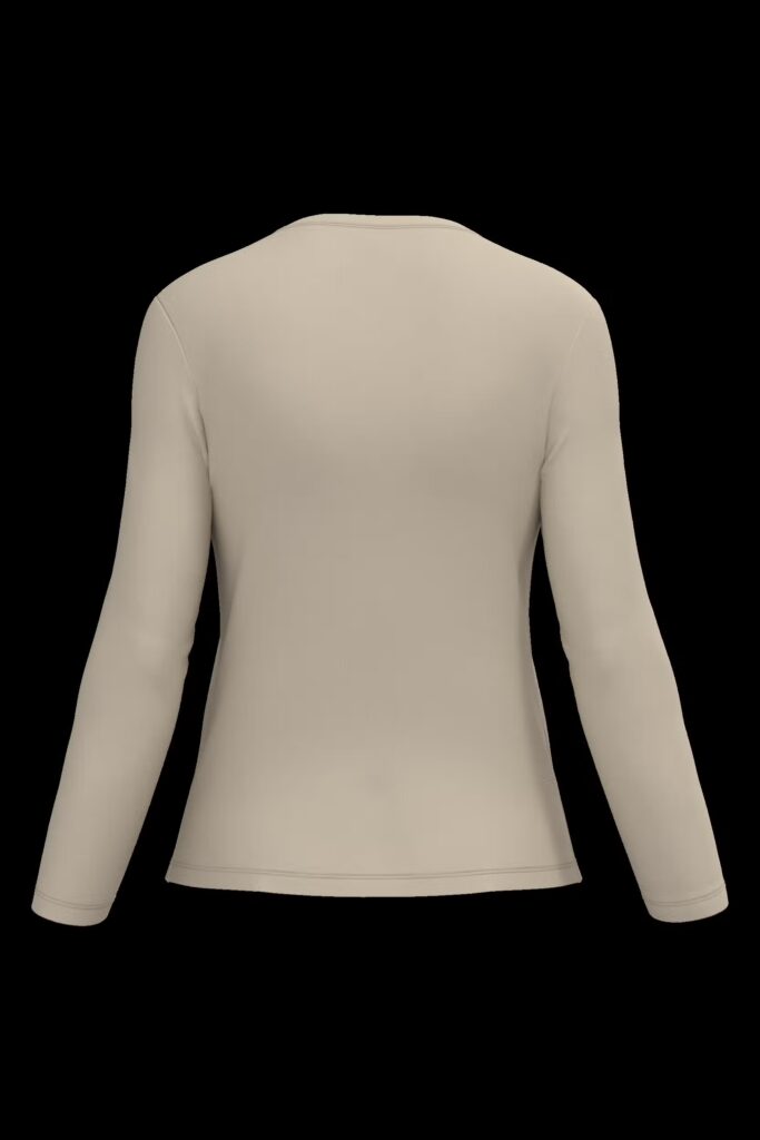 T-shirt col rond manches longues femme