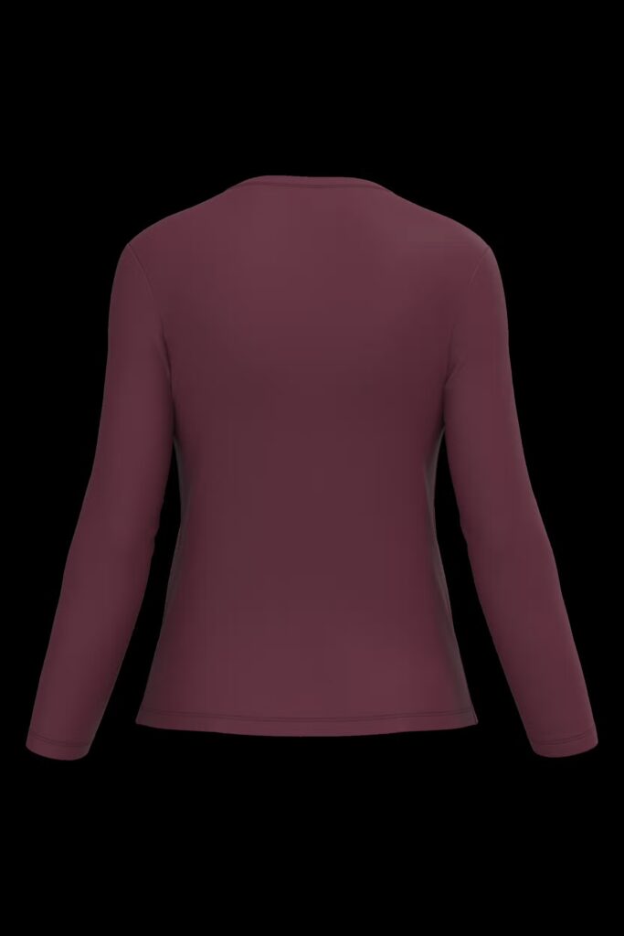 T-shirt col rond manches longues femme