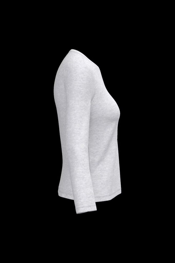 T-shirt col rond manches longues femme