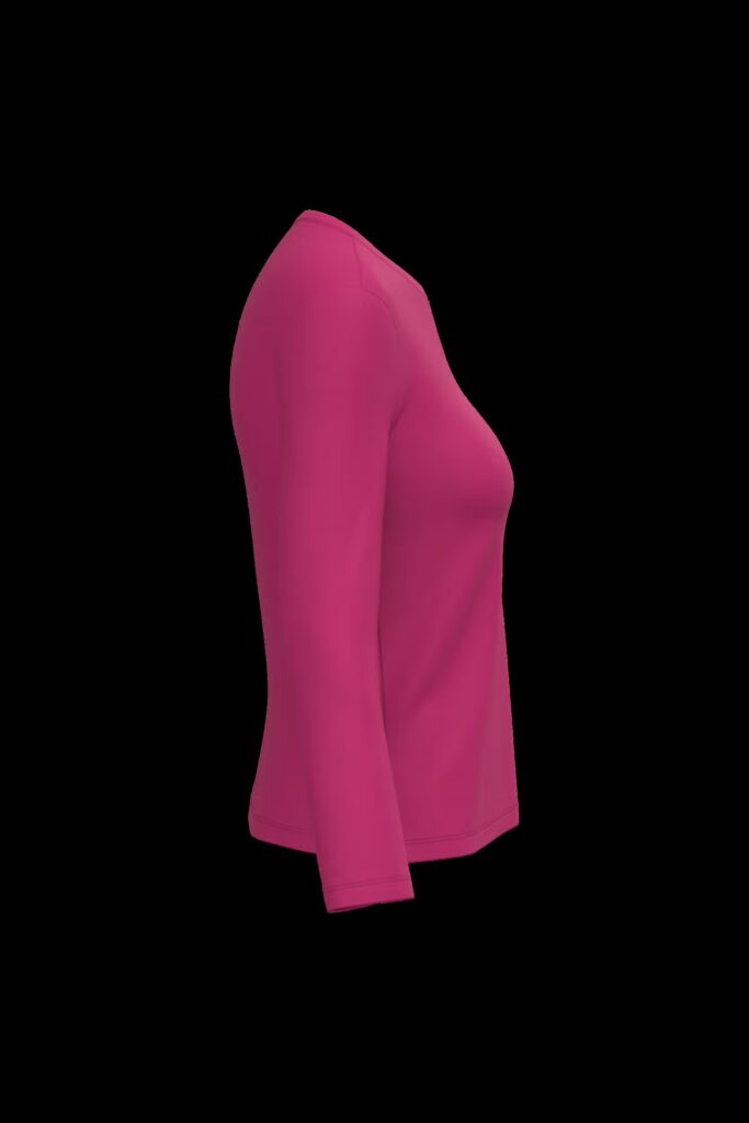 T-shirt col rond manches longues femme