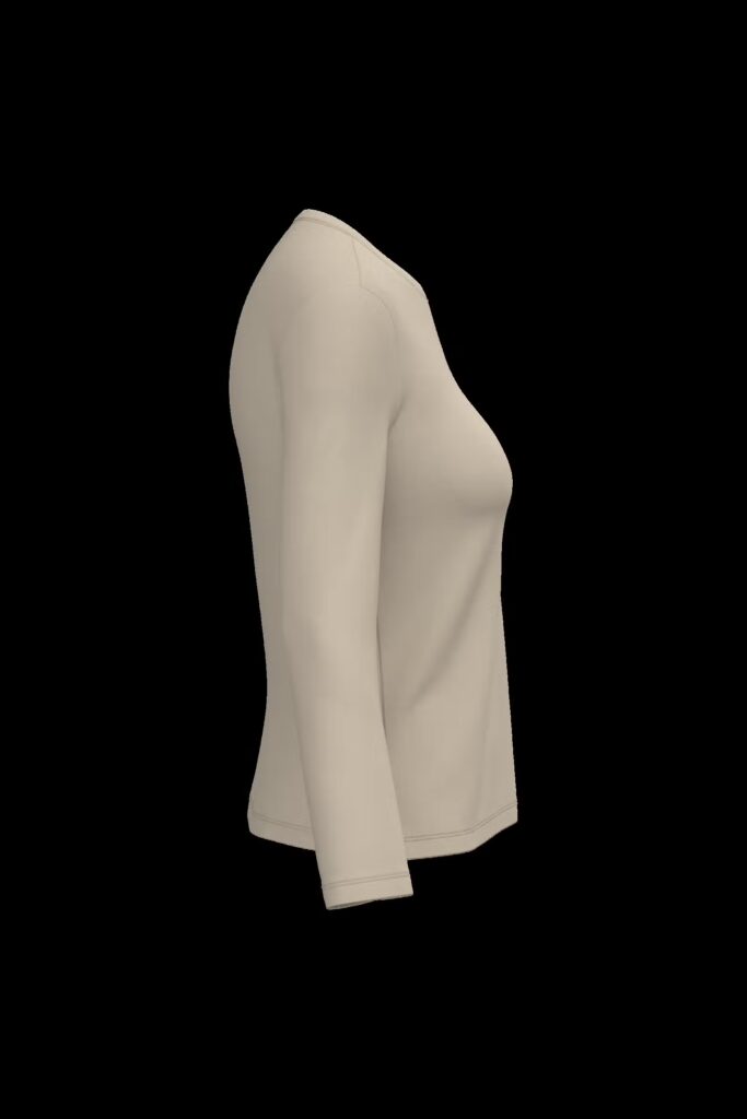 T-shirt col rond manches longues femme