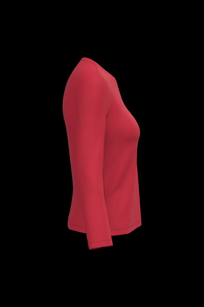 T-shirt col rond manches longues femme