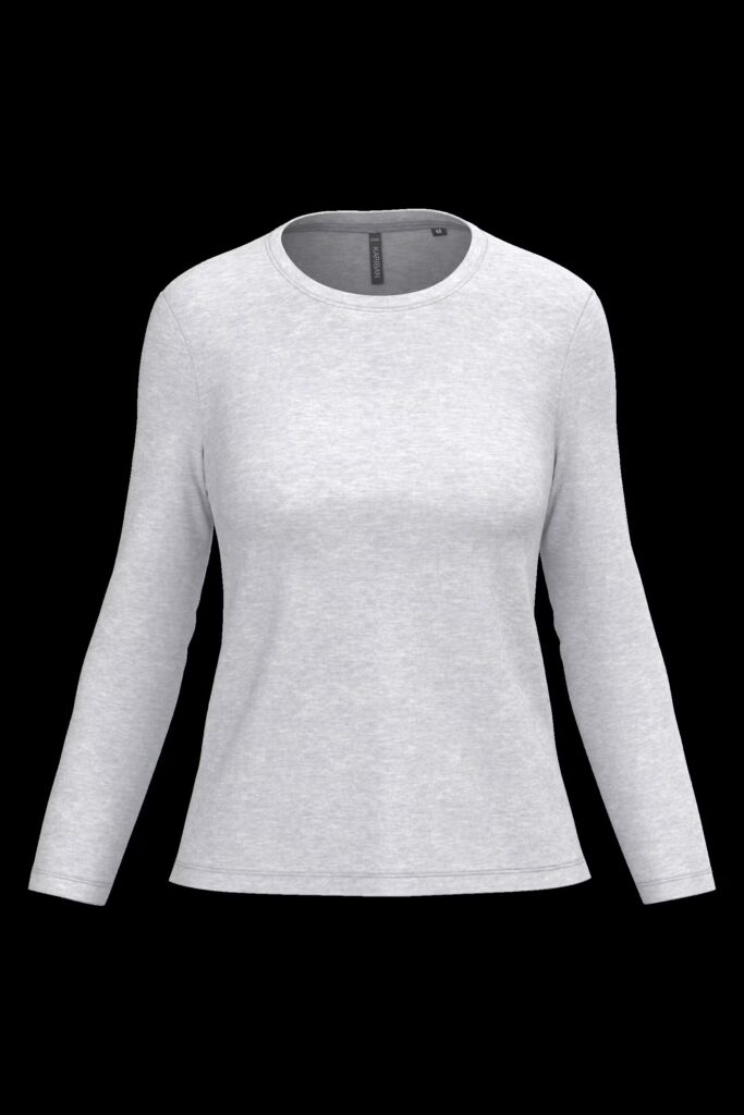 T-shirt col rond manches longues femme