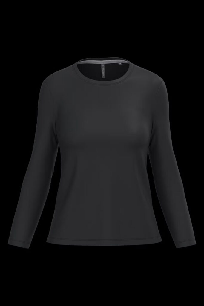 T-shirt col rond manches longues femme