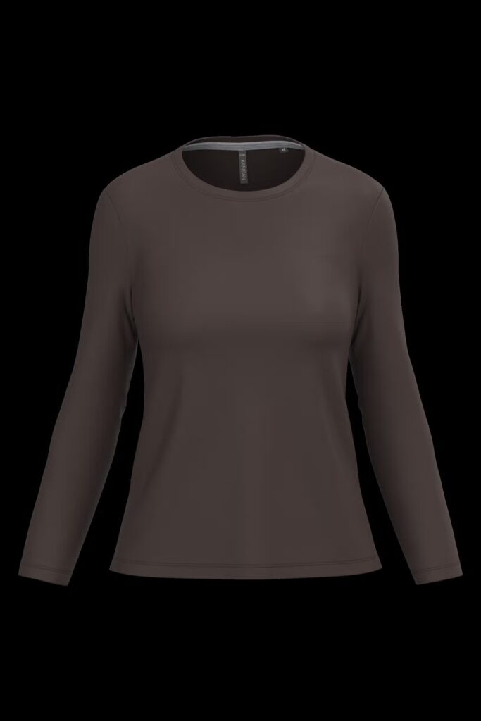 T-shirt col rond manches longues femme