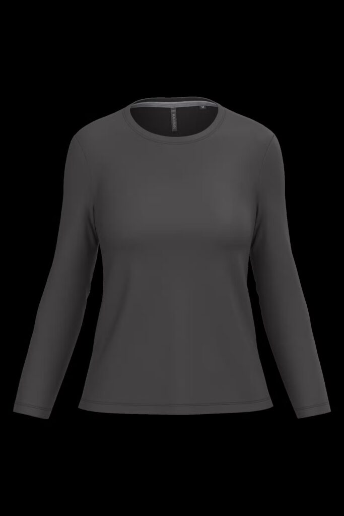 T-shirt col rond manches longues femme