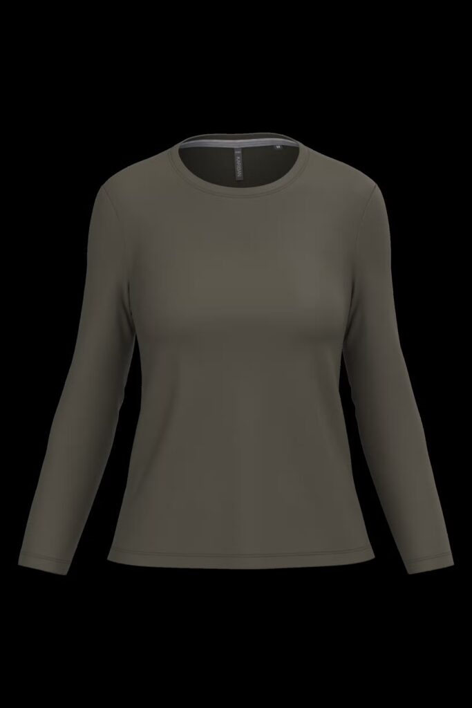 T-shirt col rond manches longues femme