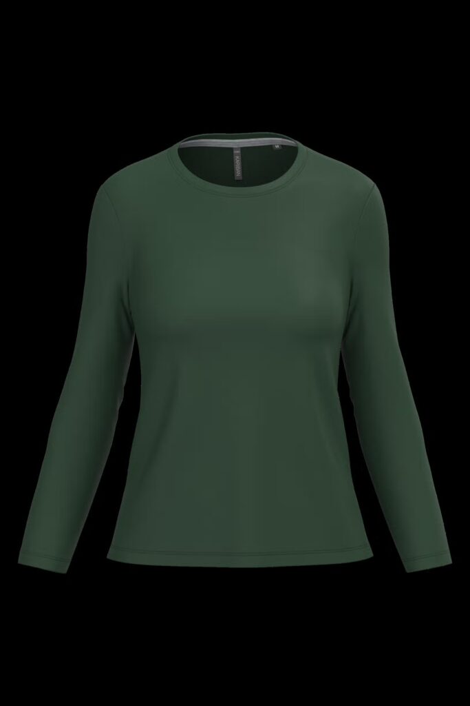 T-shirt col rond manches longues femme