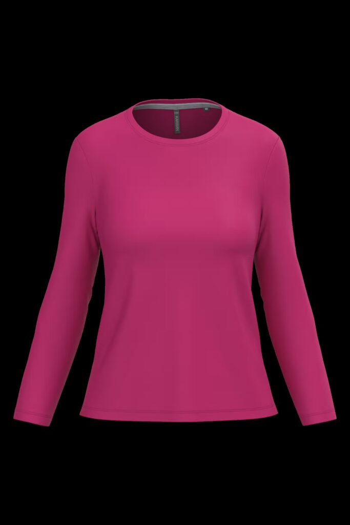 T-shirt col rond manches longues femme