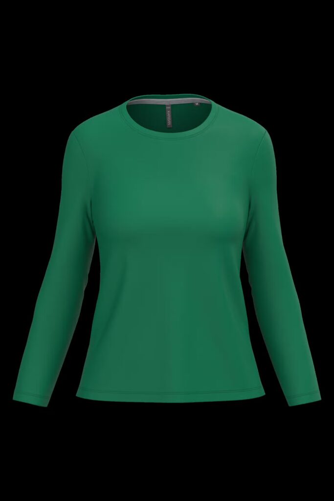 T-shirt col rond manches longues femme