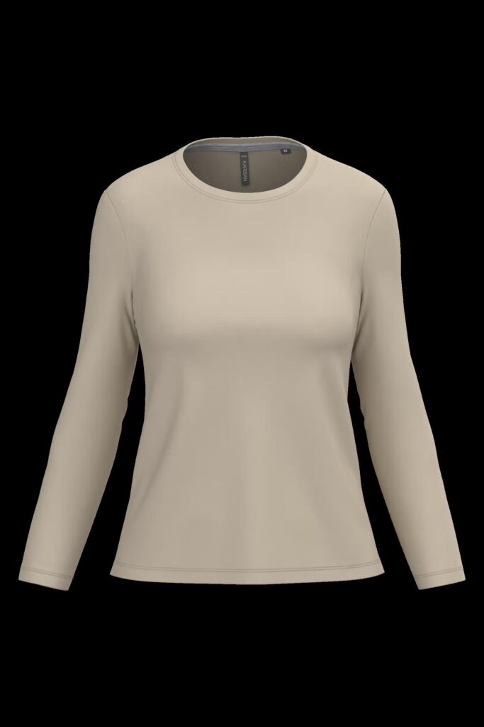 T-shirt col rond manches longues femme