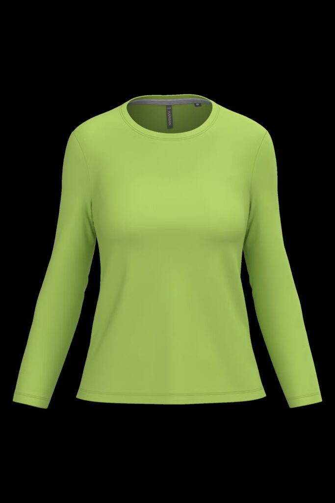 T-shirt col rond manches longues femme