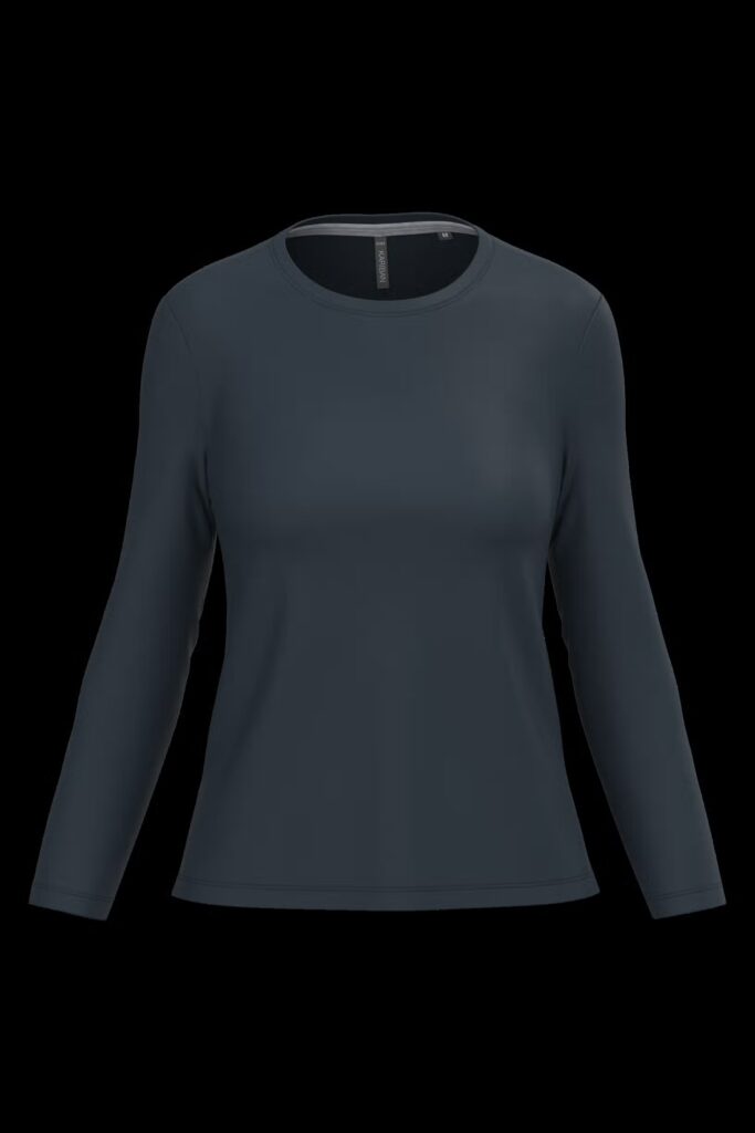 T-shirt col rond manches longues femme
